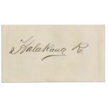 Slip signed, ''Kalakaua R'' by King Kalakaua, the so-called Merry Monarch, the last ever reigning