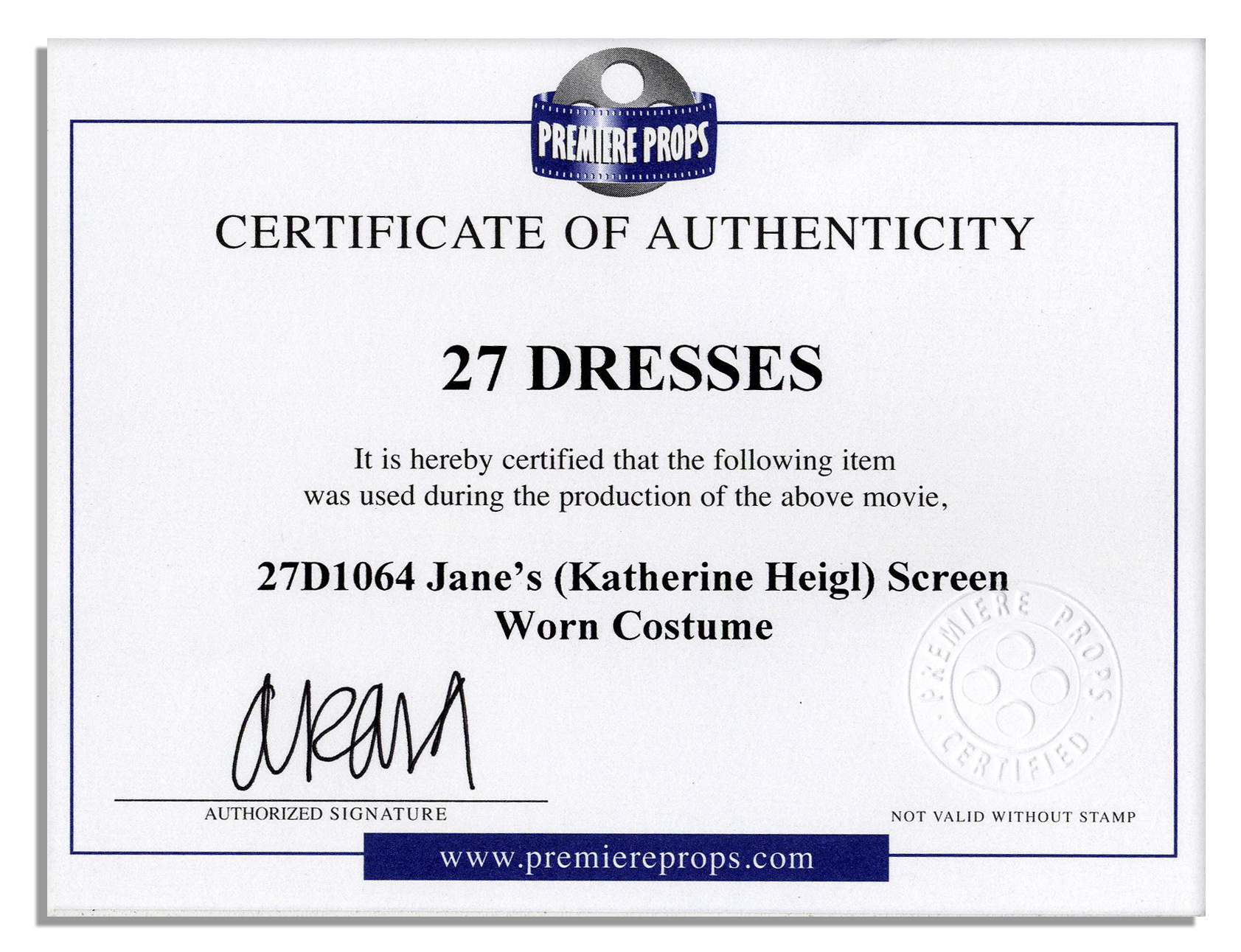 Katherine Heigl screen-worn wardrobe from ''27 Dresses''. Heigl stars in the romantic comedy as - Image 2 of 6