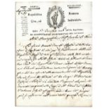 Handwritten Italian-language document datelined Spoleto, 1798. Upon Roman Republic stationery,