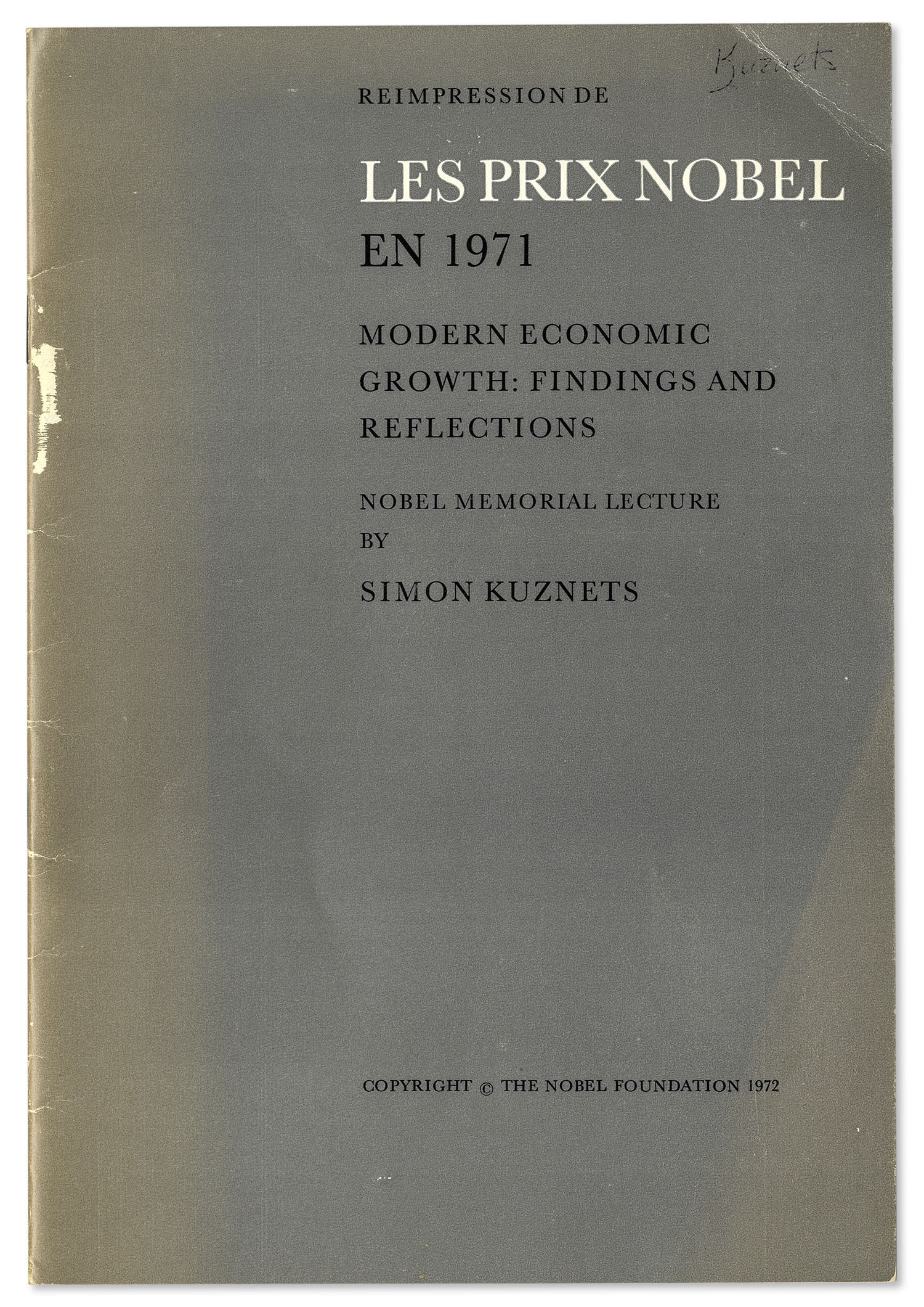 The Nobel Prize in Economic Sciences, awarded in 1971 to influential economist Simon Kuznets, - Image 2 of 6