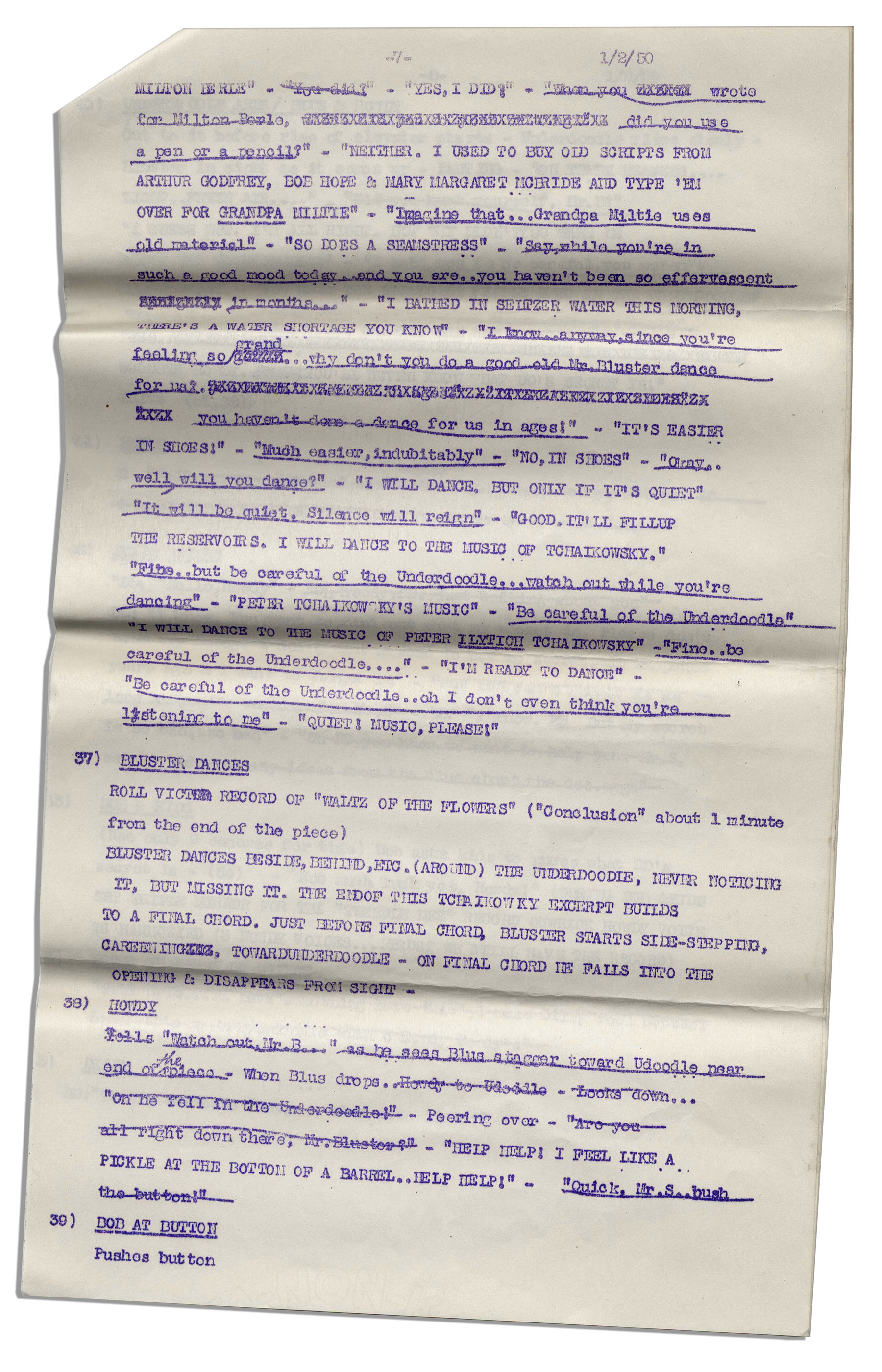 Full script for episode #449 of ''The Howdy Doody Show'', which aired 2 January 1950 on NBC. Typed - Image 5 of 11