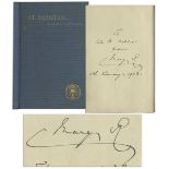 Queen Mary of Teck book signed. Mary's inscription upon the front free endpaper is addressed to