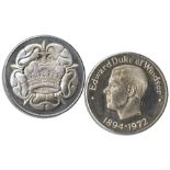 Sterling silver medallion issued in 1972 to commemorate Edward, Duke of Windsor and personally owned