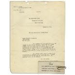 Original War Industries Board document approving Metro Pictures Corporation (later MGM) construction