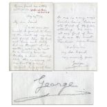 King George V autograph letter signed as King. Written on 21 May 1909 from Marlborough House and