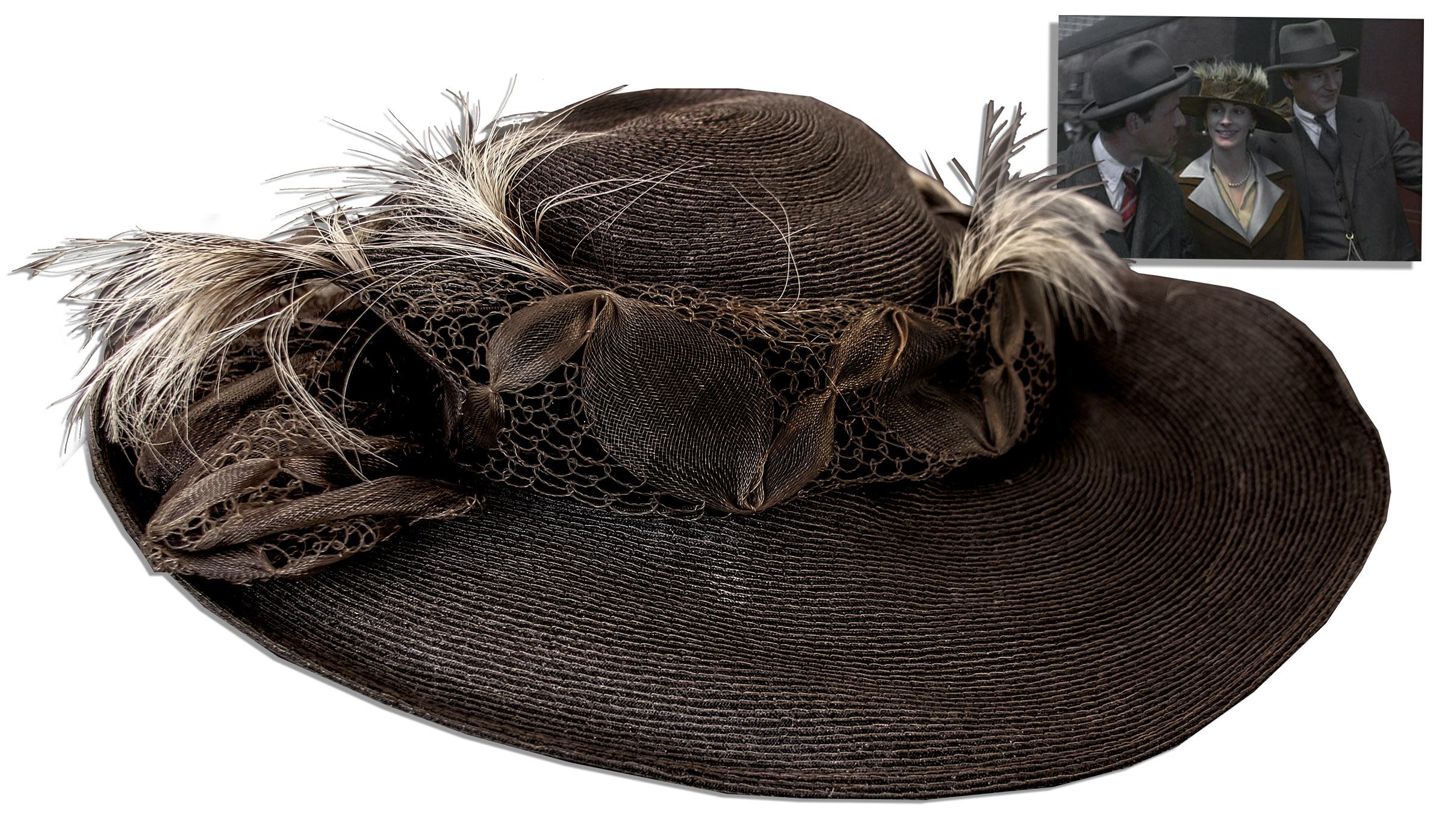 Julia Roberts screen-worn hat from the 1996 historical biopic, ''Michael Collins''. Roberts stars as