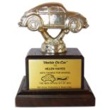 Hollywood legend Helen Hayes' ''Herbie Os-Car'' award from Disney. Wood and metal trophy honors