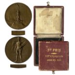 Olympics Memorabilia Bronze Olympic Medal From the 1920 Summer Olympics, Held in Antwerp, Belgium