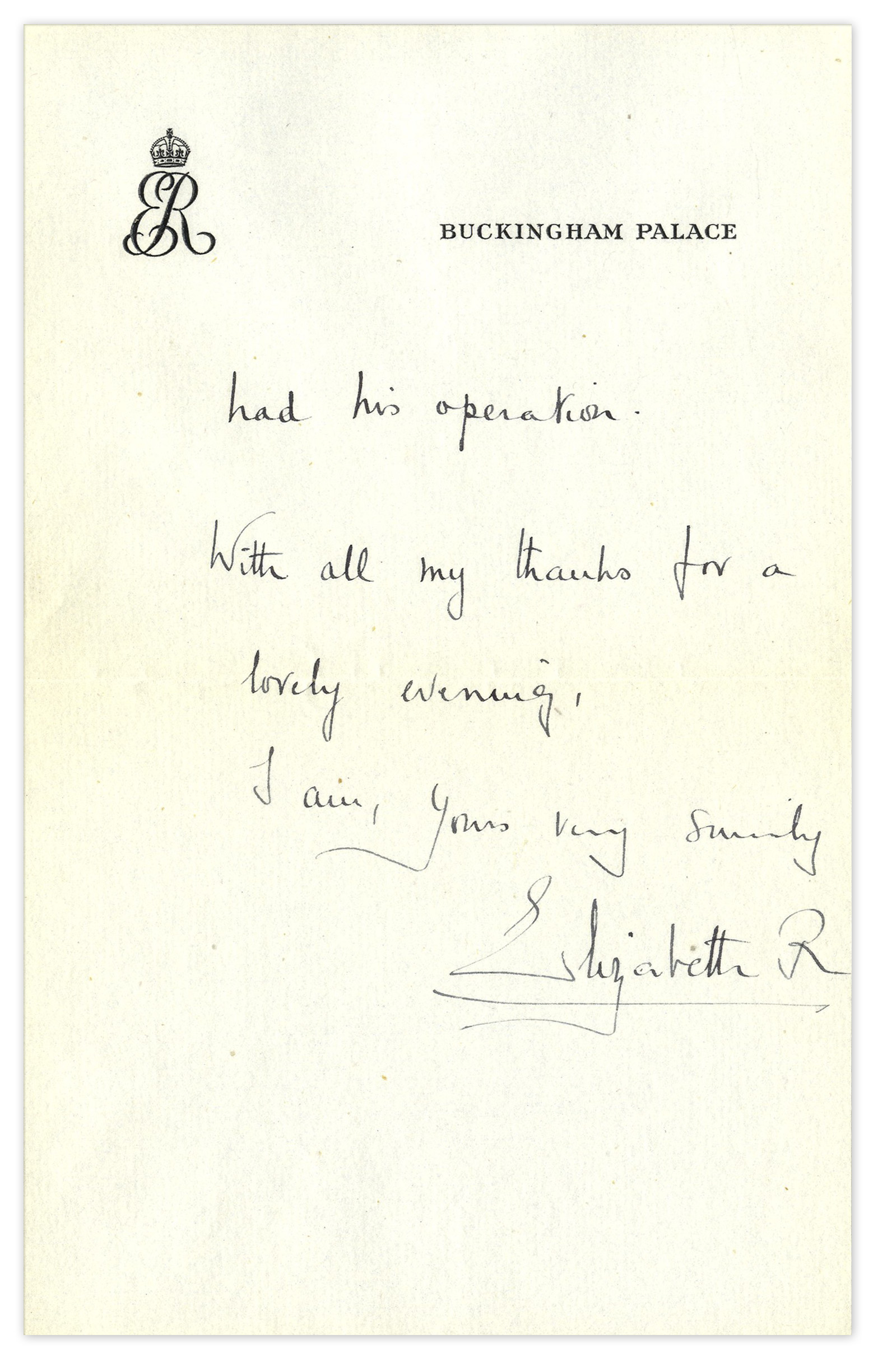 Royalty Queen Mother Autograph Letter Signed From Buckingham Palace in 1949 -- ''â€¦I feel all the - Image 3 of 5