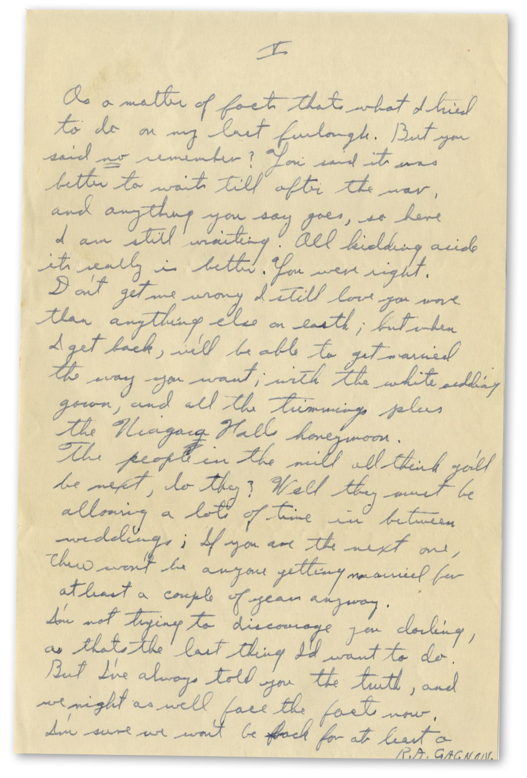 World War I & II Rene Gagnon Autograph Letter Signed 8-Times -- 2 Months Before Iwo Jima -- ''â€¦I'm - Image 5 of 9