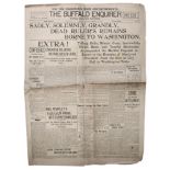Presidential & Political Memorabilia & Autographs ''Buffalo Enquirer'' From 16 September 1901,