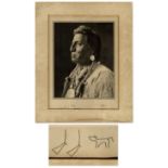 Race & Religion Native American Ambassador, Two Guns White Calf Signed Print -- His Likeness Was