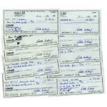 Tennis Lot of 10 Arthur Ashe Signed Checks -- From the Arthur Ashe Estate Lot of ten checks signed