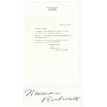 Art, Art Autographs, Comic Art & Photography Norman Rockwell Typed Letter Signed -- ''â€¦I do not