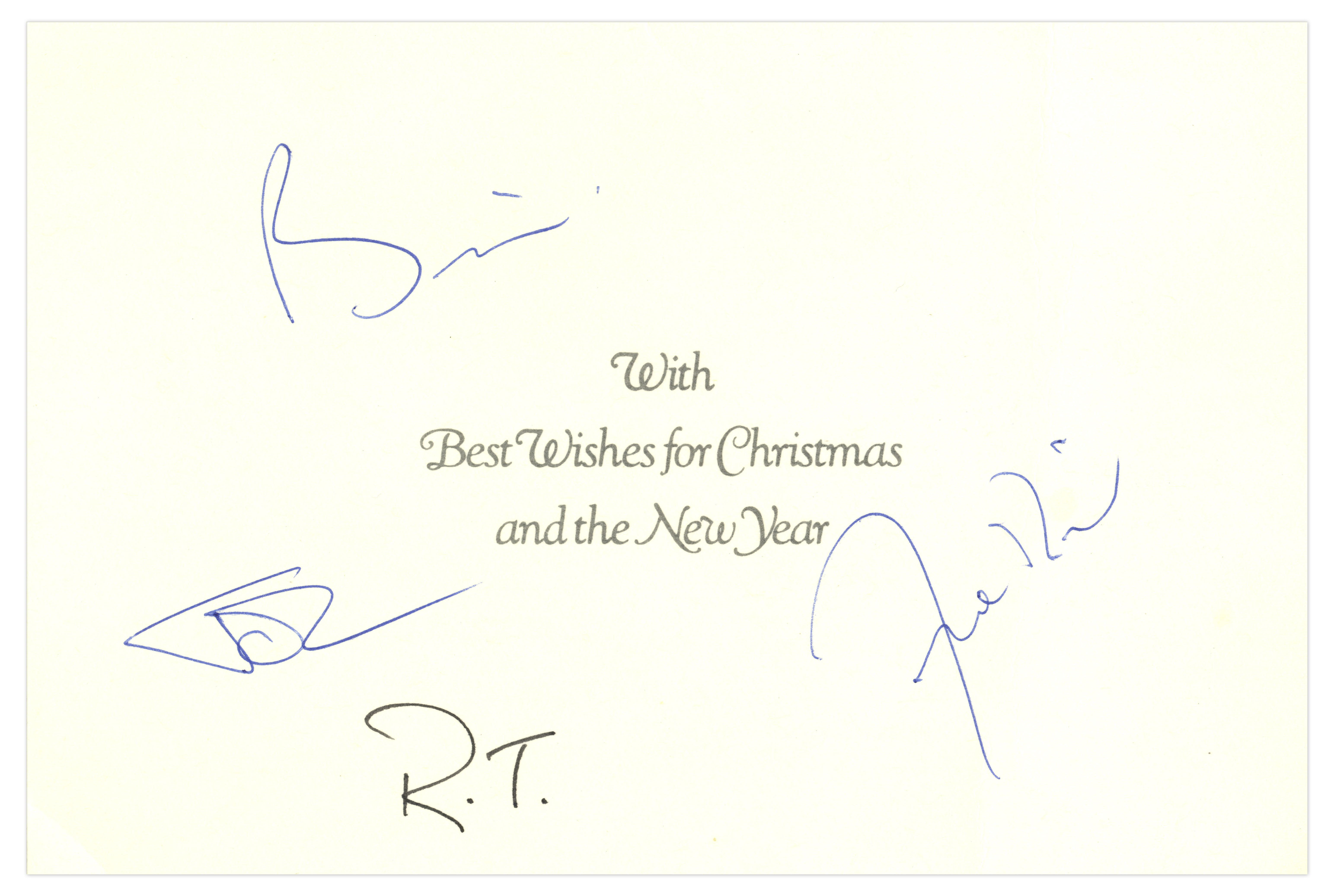 Rock n Roll & Pop Music Queen Signed Holiday Card -- Signed by All Four Members of the Band - Image 3 of 5