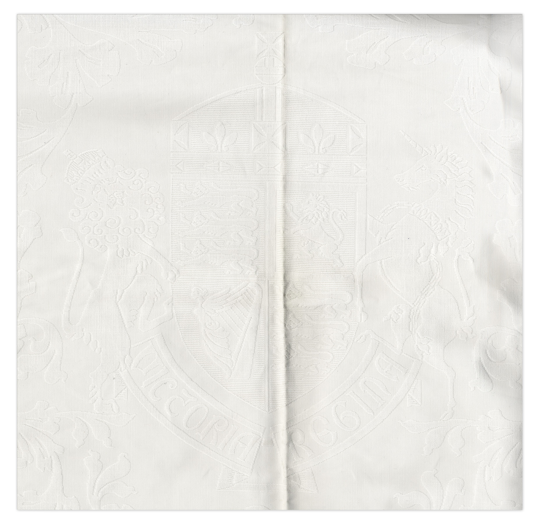 Royalty Windsor Castle Bedspread -- From Late Victorian Era Beautiful white linen bedspread, used on - Image 2 of 4