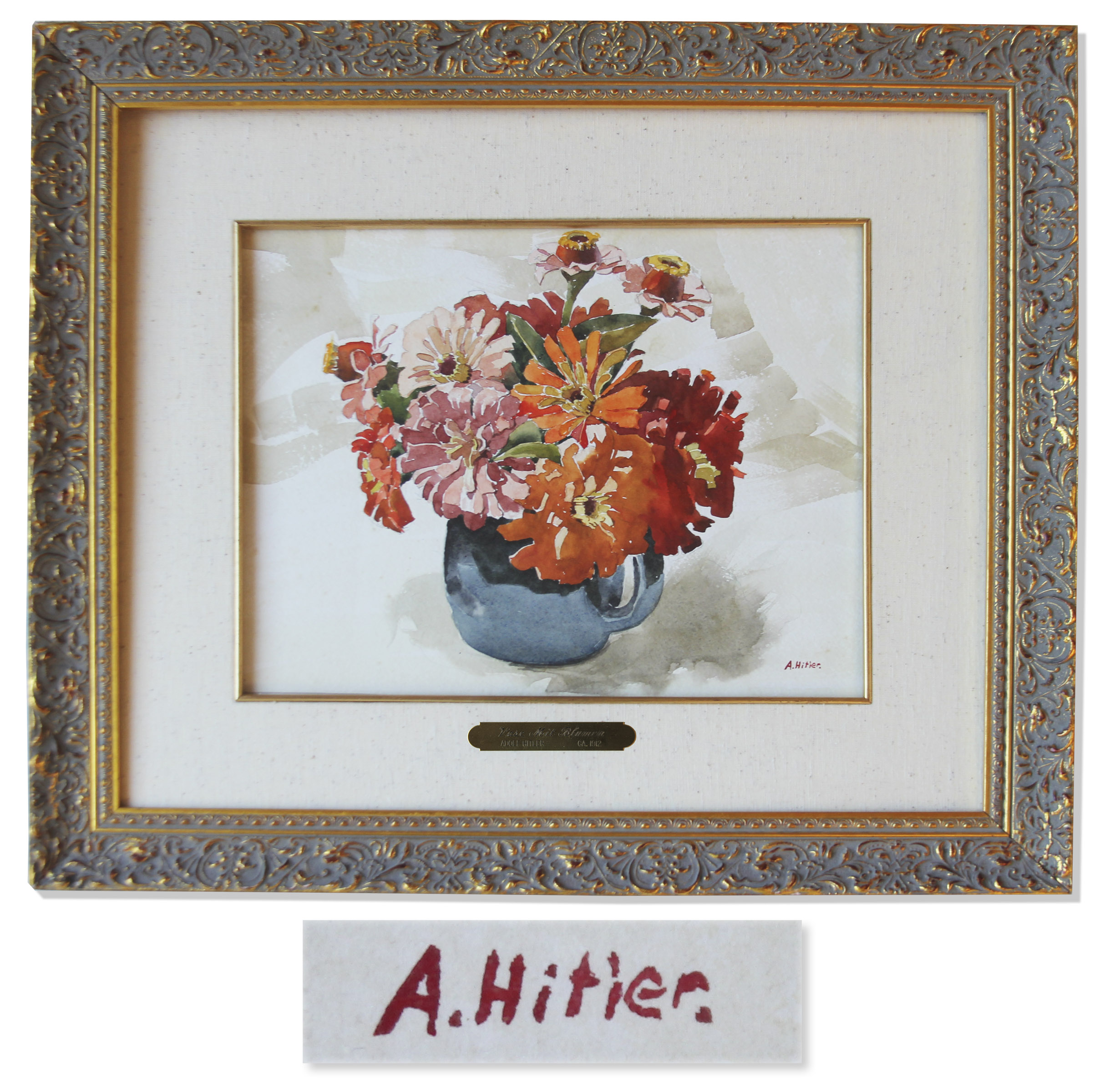 World War I & II Adolf Hitler Watercolor Painting -- During His Years as a Struggling Artist,