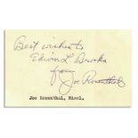 World War I & II Joe Rosenthal Autograph -- The Famed WWII Iwo Jima Photographer Famed Iwo Jima