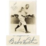 Baseball Memorabilia Babe Ruth Signed 8'' x 10'' Photograph -- With COAs From Both PSA/DNA & JSA