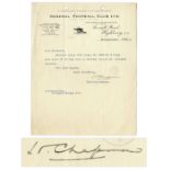 Soccer Memorabilia Herbert Chapman Typed Letter Signed -- On Arsenal Football Club Letterhead