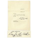 World War I & II General Douglas MacArthur Typed Letter Signed -- ''â€¦Thank you so much for your