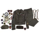World War I & II Unique Collection of World War II Items Including a Full Uniform Worn by a Corporal