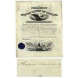 Grover Cleveland Signed Military Appointment as President Grover Cleveland military appointment