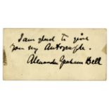 Alexander Graham Bell Signed Card Calling card signed by telephone inventor Alexander Graham Bell.