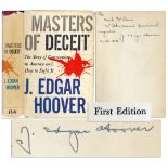 J. Edgar Hoover Signed First Edition of ''Masters of Deceit'' J. Edgar Hoover signs a first