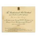 Grover Cleveland 1896 White House Invitation Invitation by President and Mrs. Grover Cleveland to