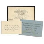 Calvin Coolidge Thank You Card -- Lot Also Includes Diplomatic Invitations Calvin Coolidge 4'' x 2.