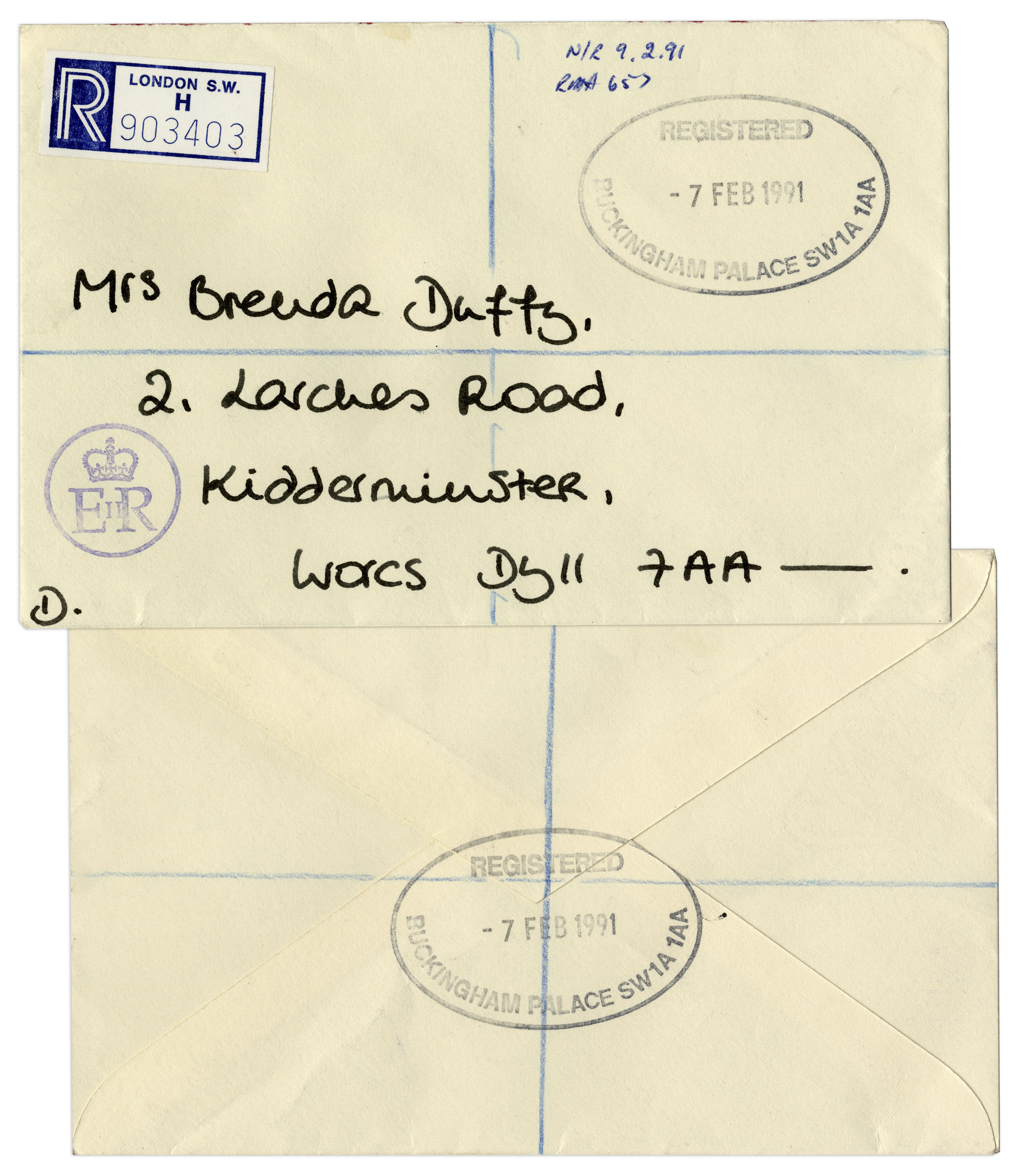 Princess Diana Autograph Letter Signed in 1991 -- Addressed to the Mother of First Pilot Killed in - Image 4 of 6