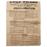 1922 Irish Civil War Broadside Issued by the IRA -- ''Beware of Black and Tans'' -- With a Statement