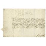 Queen Elizabeth I Document Signed From 1599 -- Concerning the Need for More Troops During the Nine