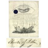 Chester Arthur Military Appointment Signed as President in 1882 -- Countersigned by Robert