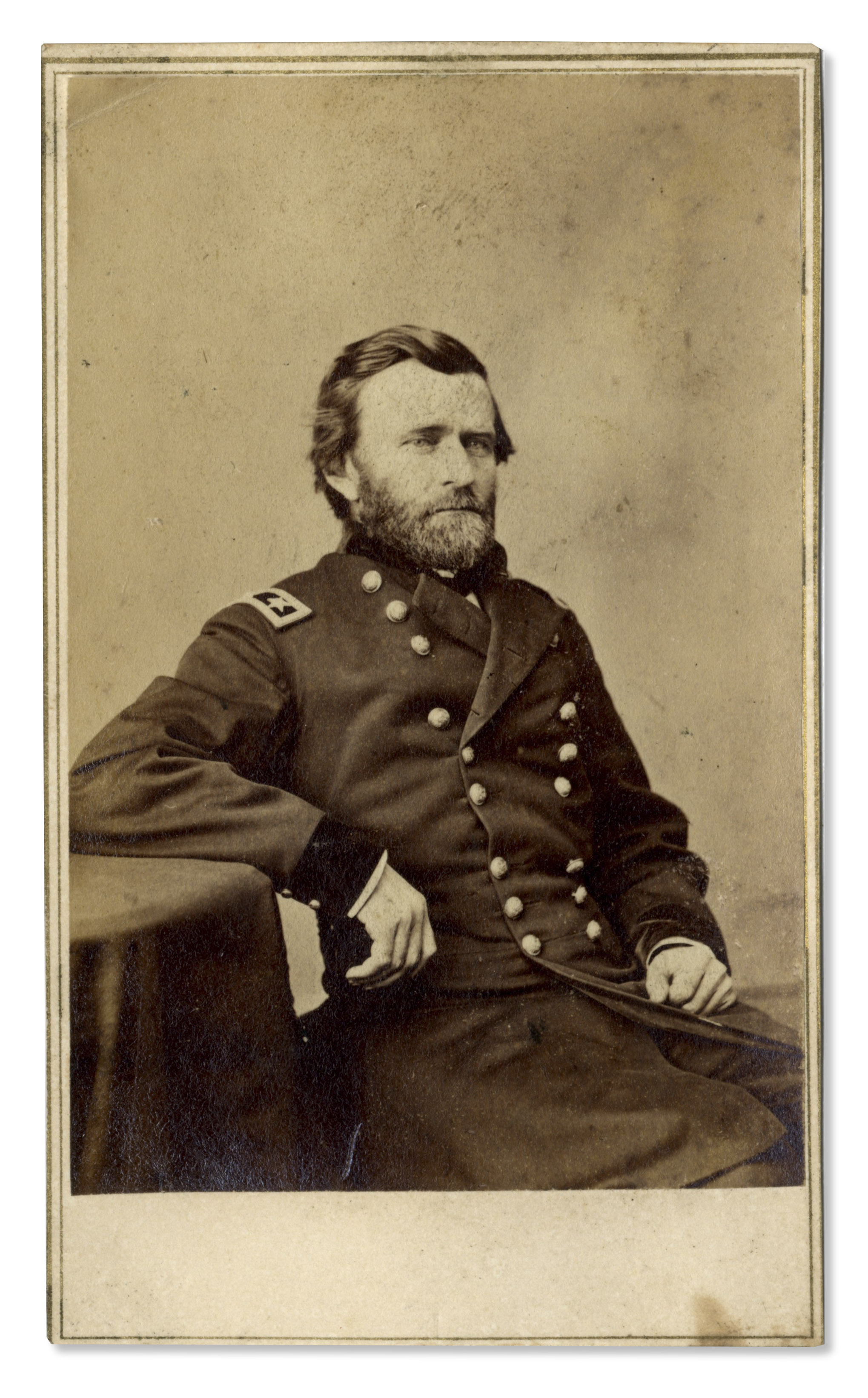 CDV of Ulysses S. Grant in Civil War Uniform -- With Anthony Backmark CDV of General Ulysses S. - Image 2 of 3
