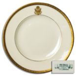 Presidential Travel China Plate by Syracuse -- Likely Used on Presidential Rail Car ''Ferdinand