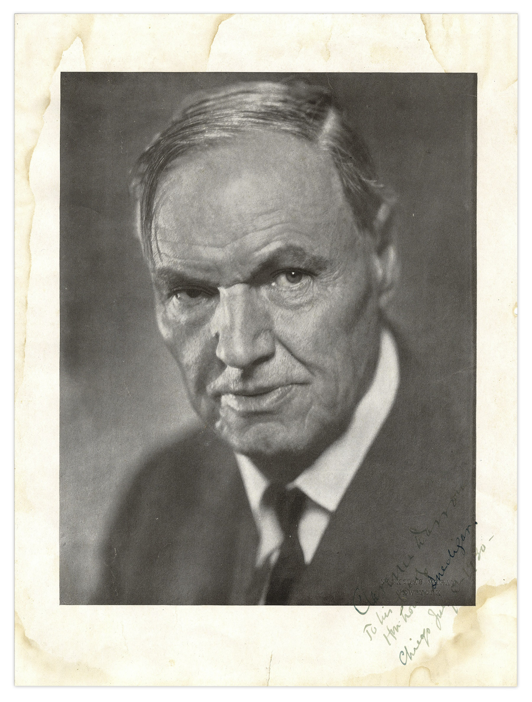 Clarence Darrow Signed Photograph From 1930 Photograph signed by famed lawyer Clarence Darrow. - Image 2 of 2