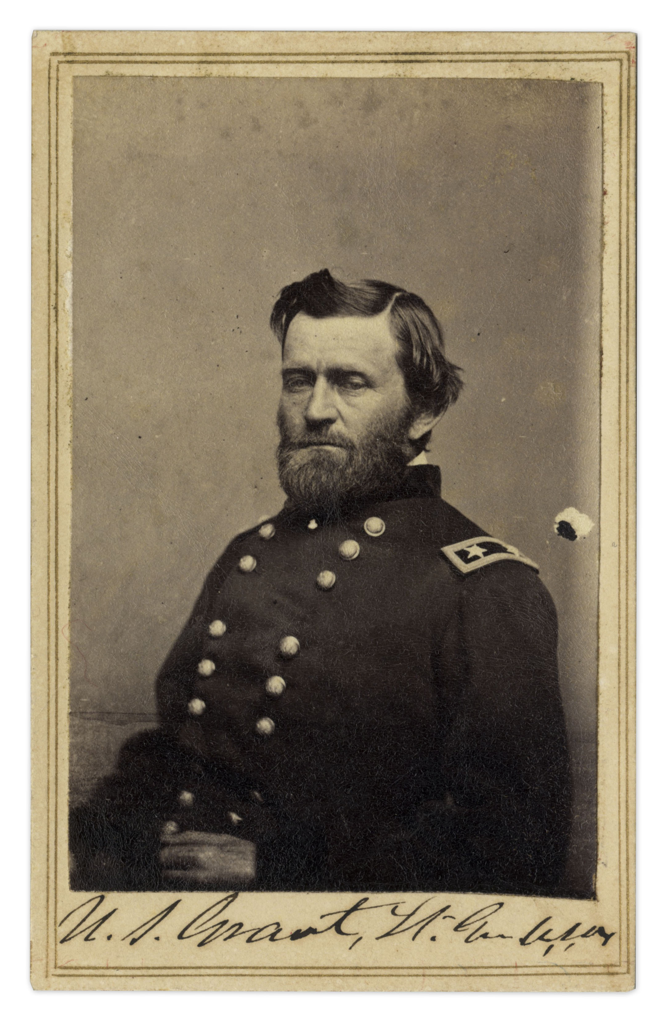 Ulysses S. Grant Signed CDV Signed as Lieutenant-General of the Union Army Rare CDV photograph - Image 2 of 3