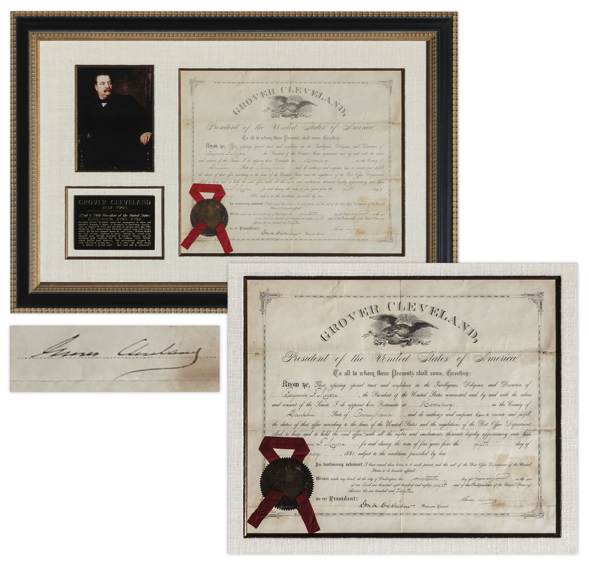 Grover Cleveland Document Signed as President Grover Cleveland document signed as President on 5