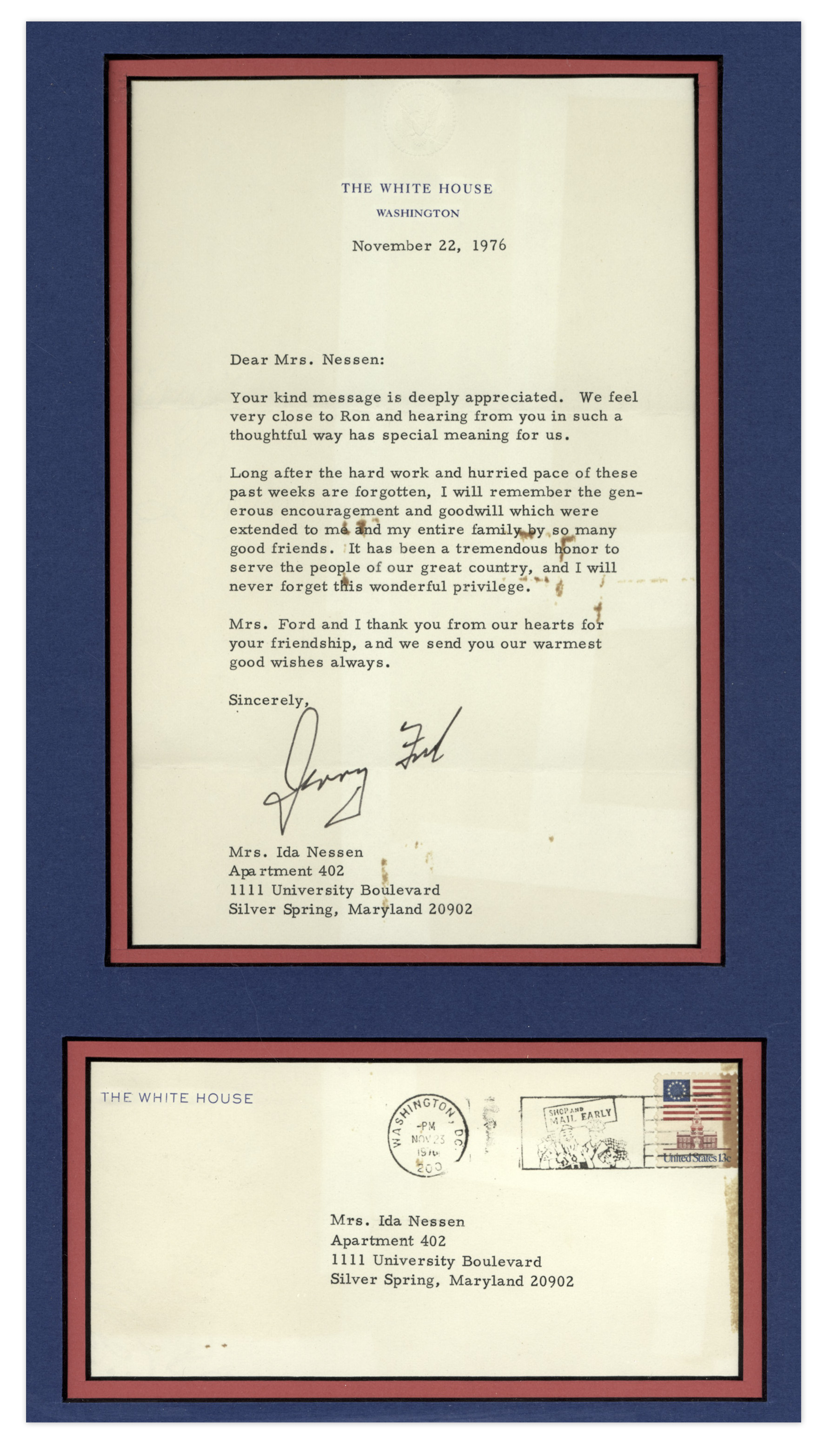 Gerald Ford Typed Letter Signed as President, Just After His Defeat in the 1976 Election -- ''... - Image 3 of 5
