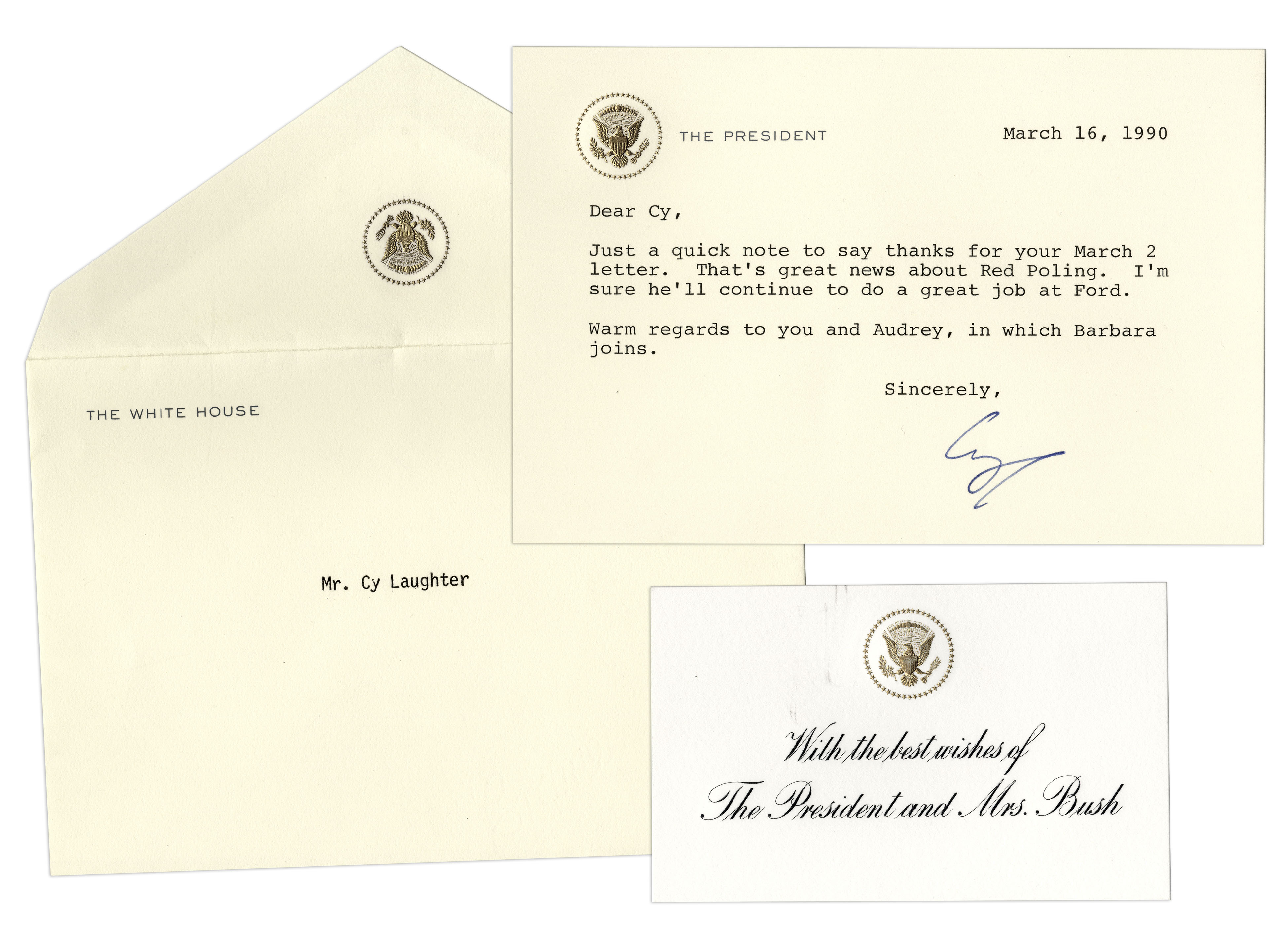 George H.W. Bush Typed Letter Signed as President -- ''...I'm sure he'll continue to do a great