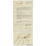King George III Document Signed From 1812 -- With Bold & Large ''George PR'' Signature King George
