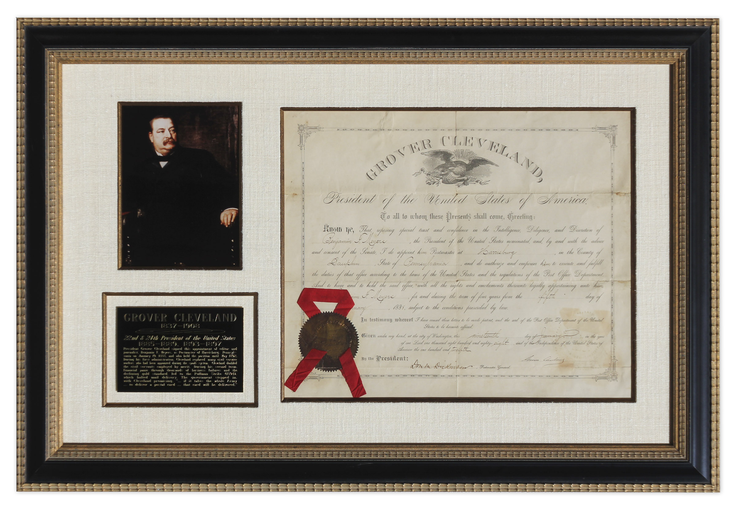 Grover Cleveland Document Signed as President Grover Cleveland document signed as President on 5 - Image 2 of 4