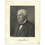 Thomas Edison Signed Portrait With His Trademark Umbrella Autograph Thomas Edison signed portrait.