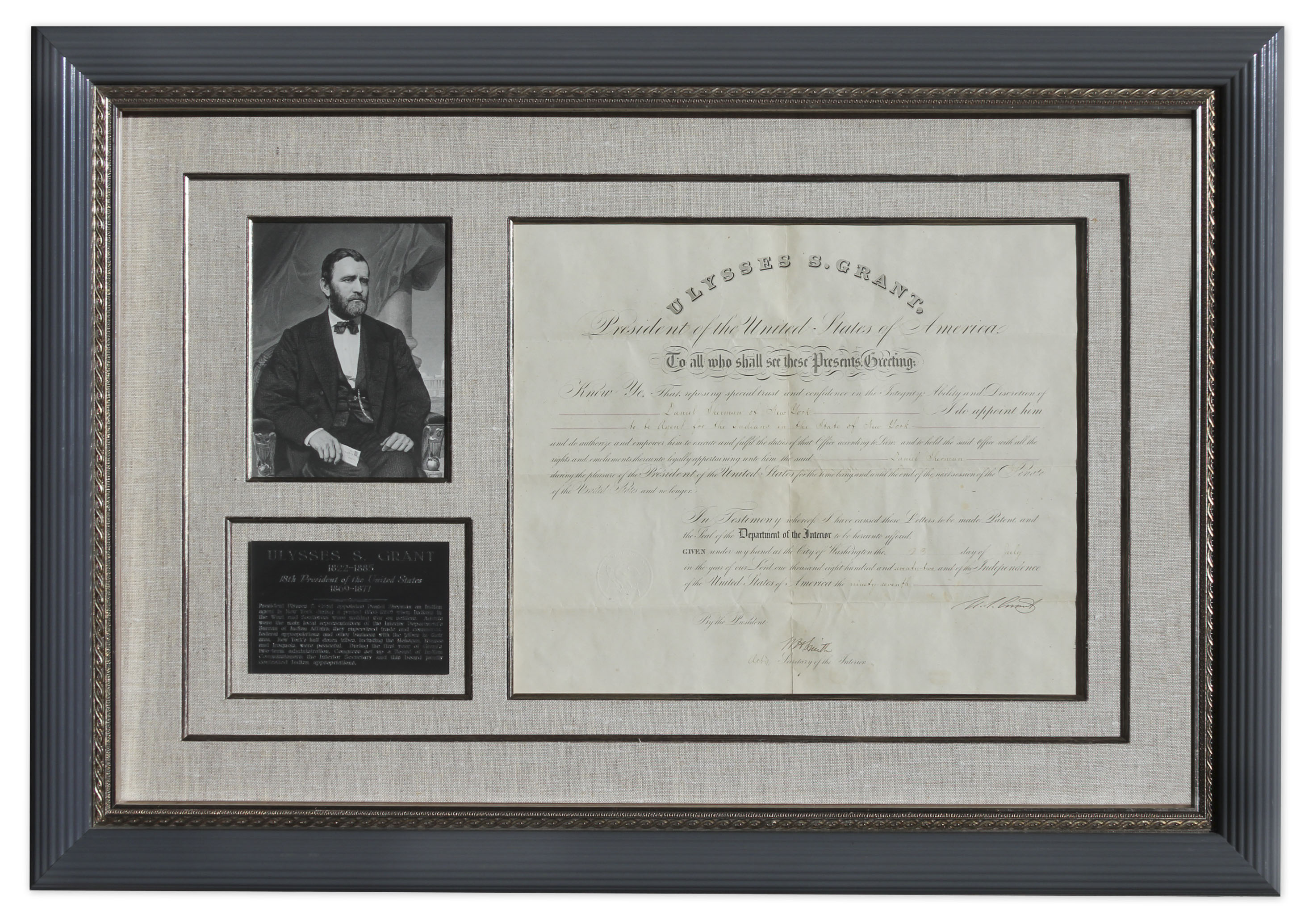 Ulysses S. Grant Document Signed as President Ulysses S. Grant document signed as President, - Image 2 of 6