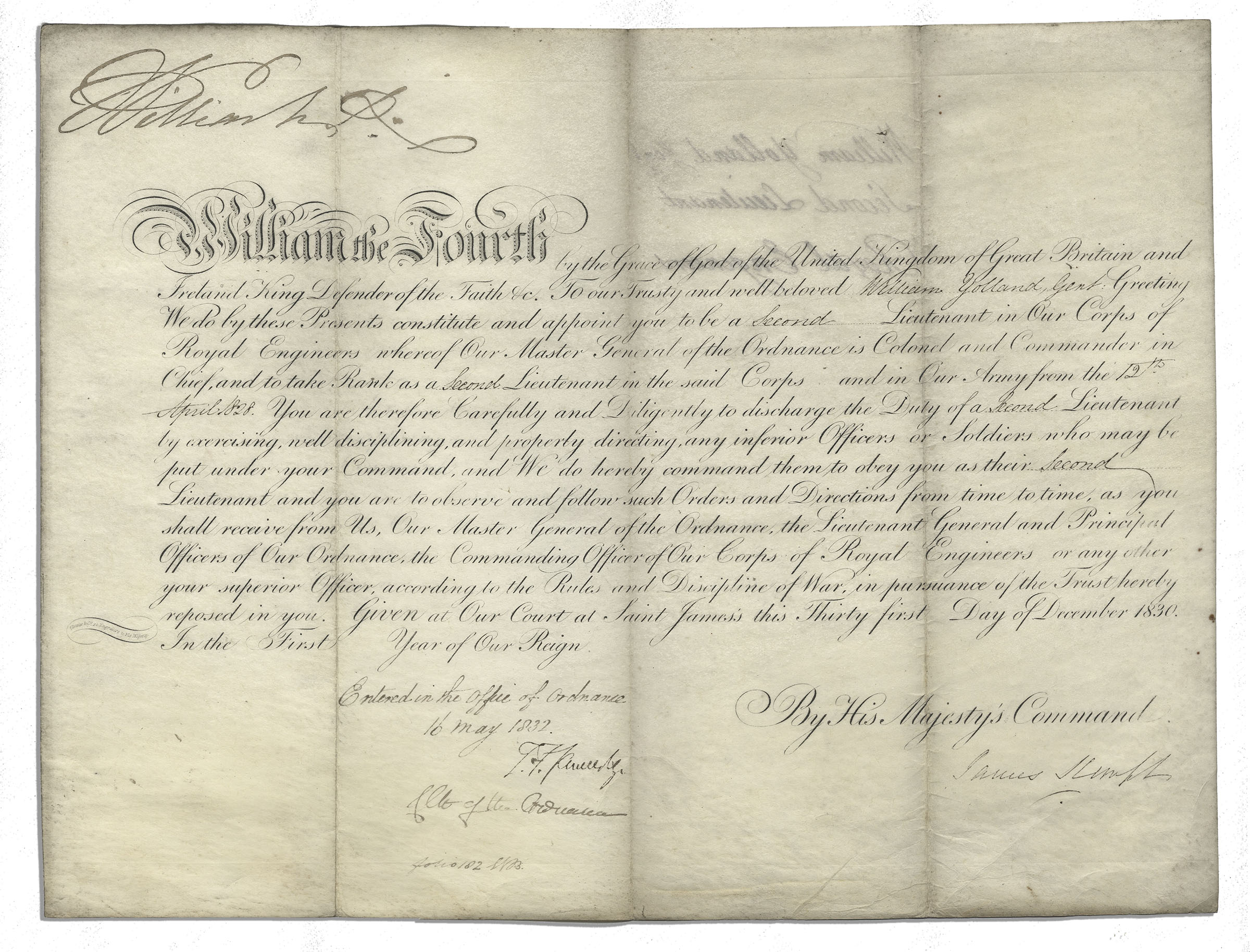 King William IV Document Signed During the First Few Months of His Reign in 1830 King William IV - Image 2 of 3