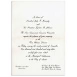 Invitation to the Dinner Welcoming President Kennedy to Texas the Night of His Assassination