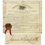 Scarce James Garfield Document Signed as President -- From 7 June 1881 James Garfield document