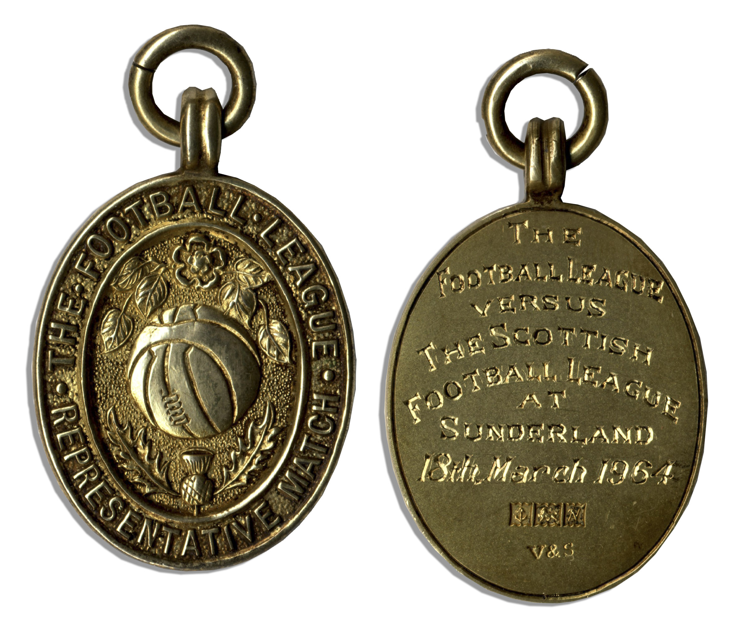 Football League vs. Scottish Football League Silver-Gilt Medal From 1964 Medal from the 1964 match